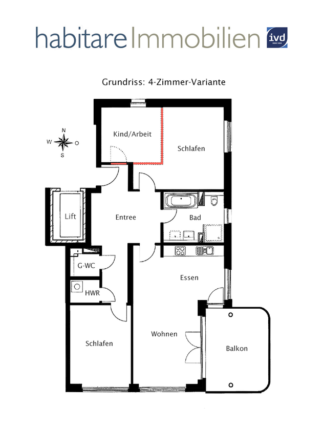 Grundrissidee für 4. Zimmer