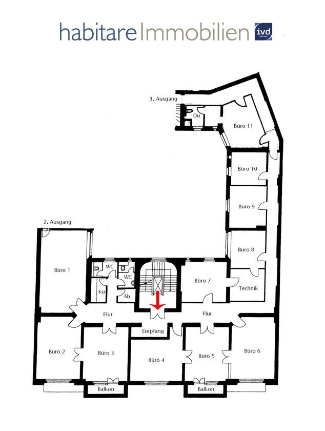 Grundriss der Fläche