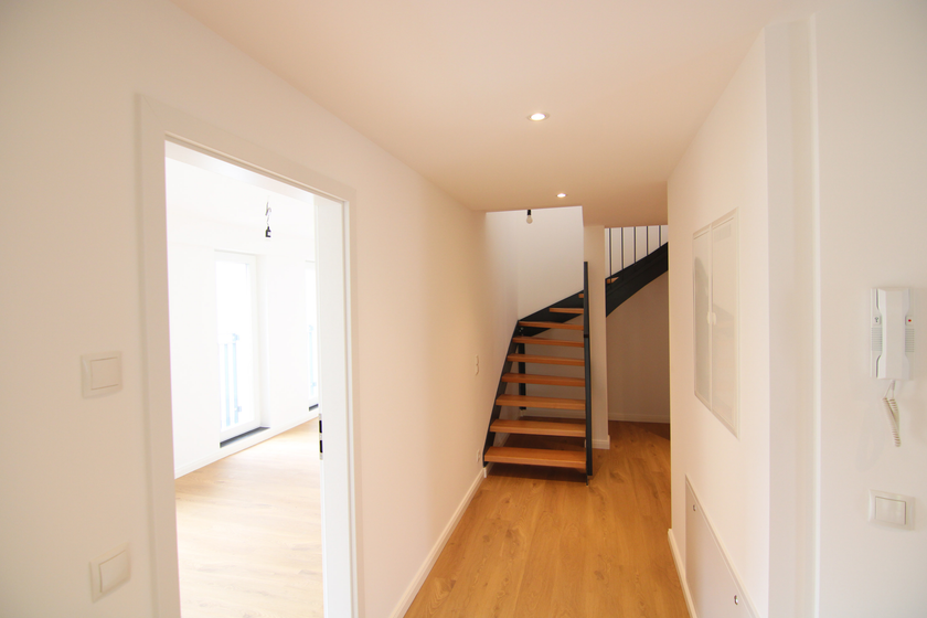 Blick zur Maisonettetreppe