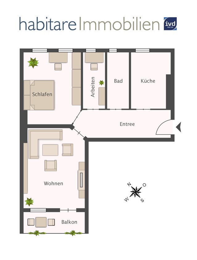 Attraktive Raumaufteilung