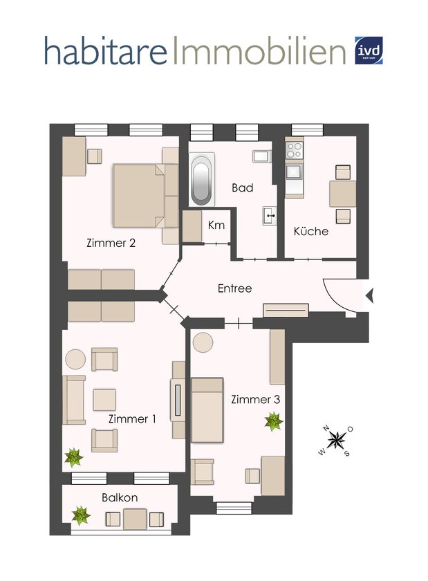 Attraktive Raumaufteilung