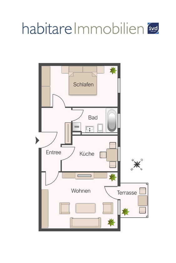 Wohnung 2: Perfekter Grundriss