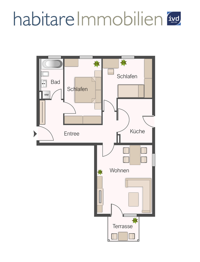 Wohnung 3: Perfekter Grundriss