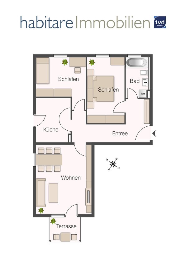 Wohnung 1: Perfekter Grundriss