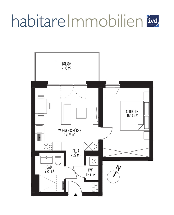 Attraktive Raumaufteilung
