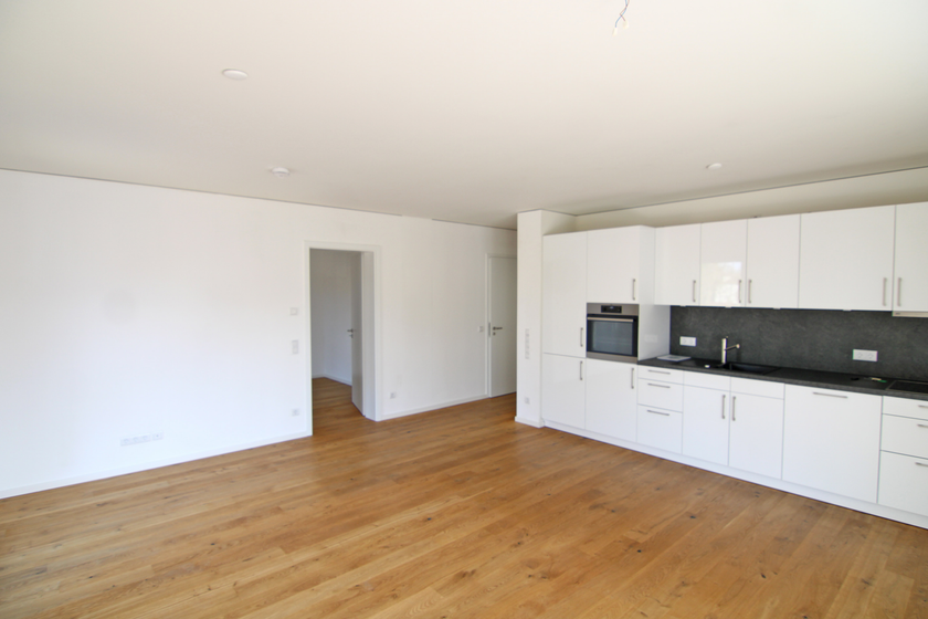 Wohnzimmer mit offener Küche